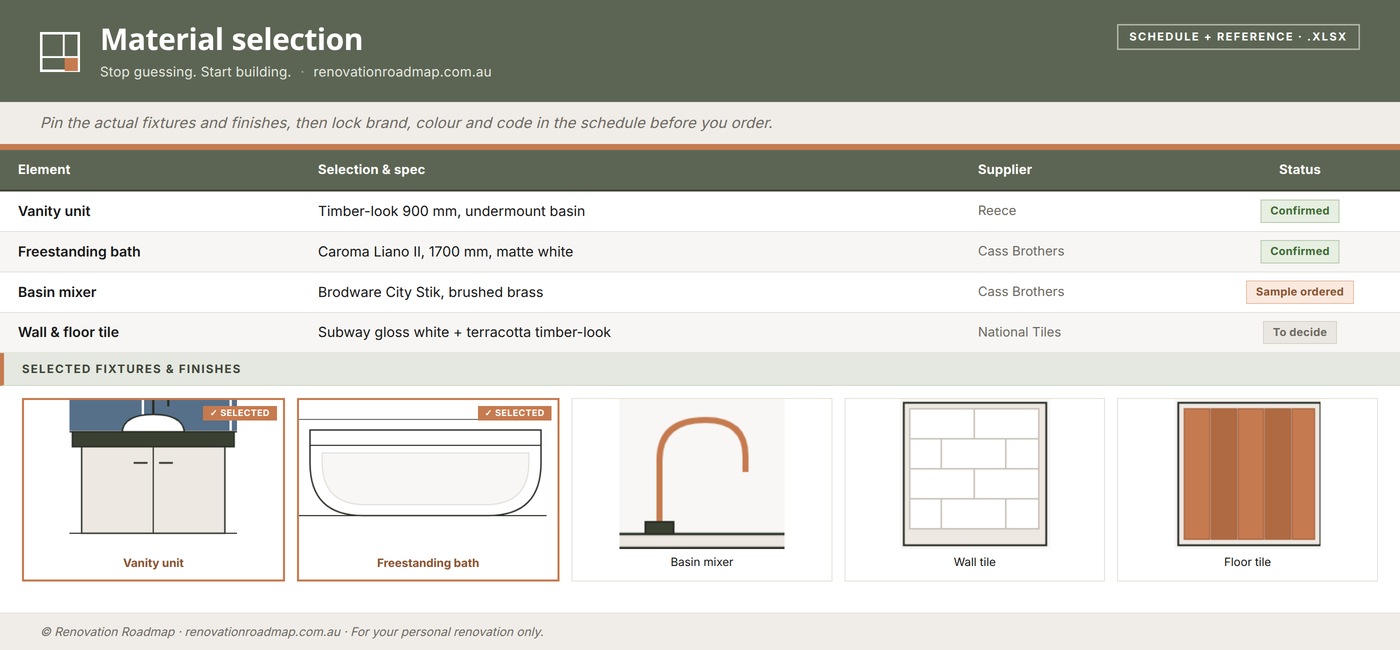Material selection preview