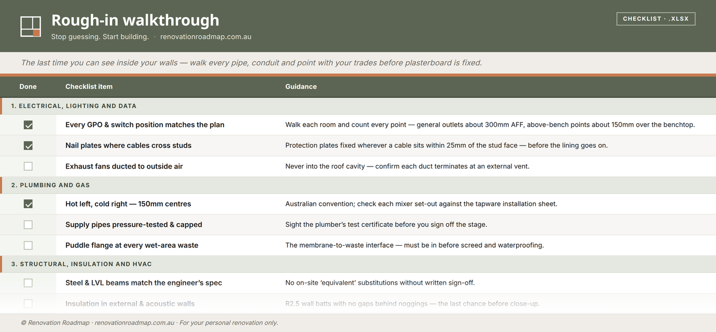 Rough-in walkthrough preview